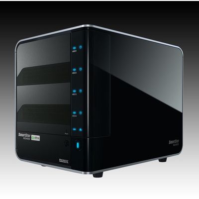 Print Server Promise NAS SmartStor NS4600 (supported 4 HDD, LAN, USB, e-SATA, Power Supply, Desktop, SATA II, Level 0, 1, 10, 5)
