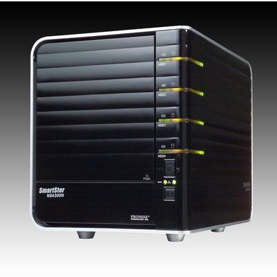 Print Server Promise NAS SmartStor NS4300N (supported 4 HDD, USB, LAN, Power Supply, Desktop, SATA II, JBOD, 0, 1, 10, 5)