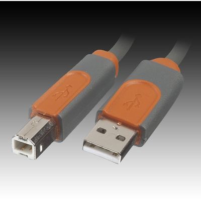 Cablu BELKIN USB 2.0 Cable (USB Type A 4-pin (Male)USB B (Male) Shielded, 2.0, Molded, 4.8m, Gray/Orange)