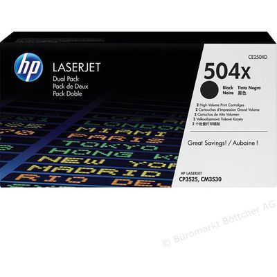 Toner imprimanta HP DUAL PACK NR.504X CE250XD 2X10,5K ORIGINAL LASERJET CP3525N