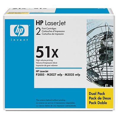 Toner imprimanta HP DUAL PACK NR.51XD Q7551XD 2X13K ORIGINAL LASERJET P3005