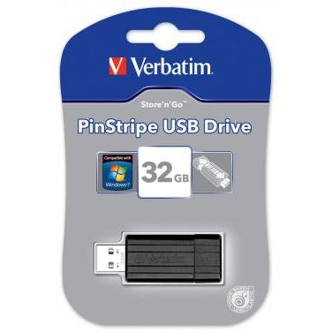 Memorie USB VERBATIM PinStripe 32GB USB 2.0 Black