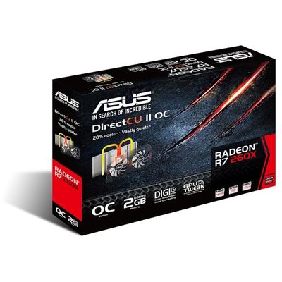 Placa Video Asus Radeon R7 260X OC DirectCU II 2GB DDR5 128-bit
