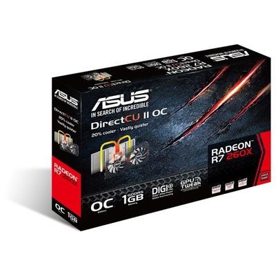 Placa Video Asus Radeon R7 260X OC DirectCU II 1GB DDR5 128-bit