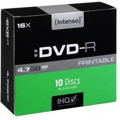 DVD-R 4.7GB 16x printable slim case 10 buc