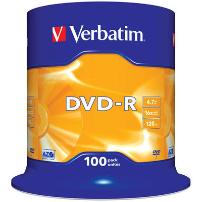 VERBATIM dublat-DVD-R 4.7GB 16x Matt Silver Spindle 100 buc.