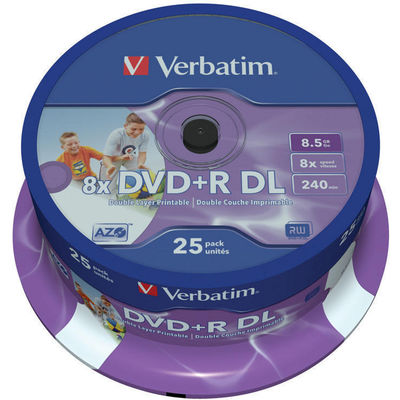 DVD+R 8.5GB 8x Double Layer Inkjet Printable 25 buc.