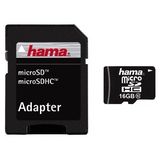 Card de Memorie HAMA Micro SDHC 16GB Clasa 10 + Adaptor SD, 108088