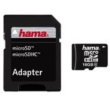 Card de Memorie HAMA Micro SDHC 16GB Clasa 10 + Adaptor SD, 108085