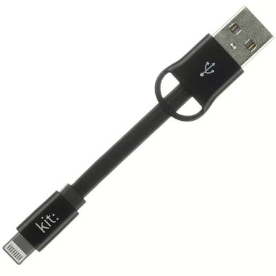 Kit USB Male la Lightning Male, MFi, 0.08 m, Black