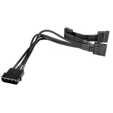 NZXT Cablu Molex - 3x SATA 20cm Negru