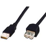 Cablu USB F - USB M, 3m, negru