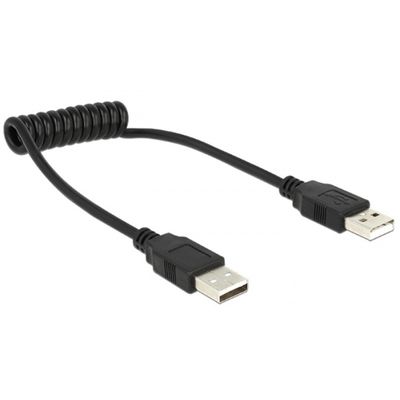 DELOCK Cablu USB M - USB M, 0.6m, spiralat, negru