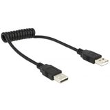 Cablu USB M - USB M, 0.6m, spiralat, negru