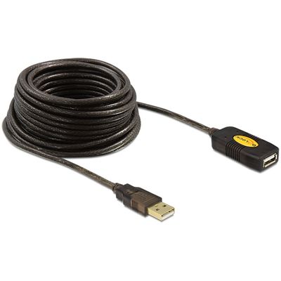 DELOCK Cablu USB F - USB M, 5m, activ, negru