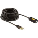 DELOCK Cablu USB F - USB M, 15m, activ, negru