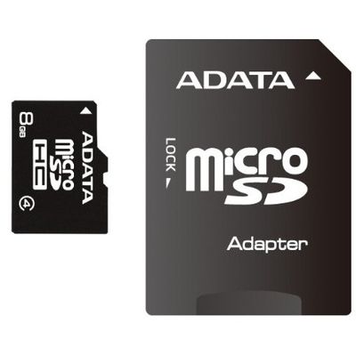 Card de Memorie ADATA Micro SDHC 8GB Clasa 4 + Adaptor SD