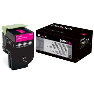Toner imprimanta MAGENTA NR.800X3 80C0X30 4K ORIGINAL LEXMARK CX510DE