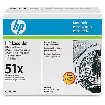 Toner imprimanta HP DUAL PACK NR.51XD Q7551XD 2X13K ORIGINAL LASERJET P3005