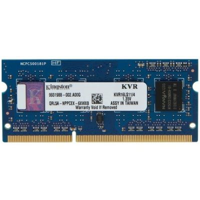 Memorie Laptop Kingston 4GB, DDR3, 1600MHz, CL11, 1.35v