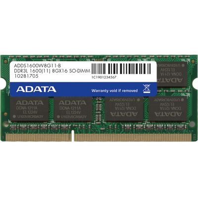 Memorie Laptop ADATA Premier, 8GB, DDR3, 1600MHz, CL11, 1.35v, retail