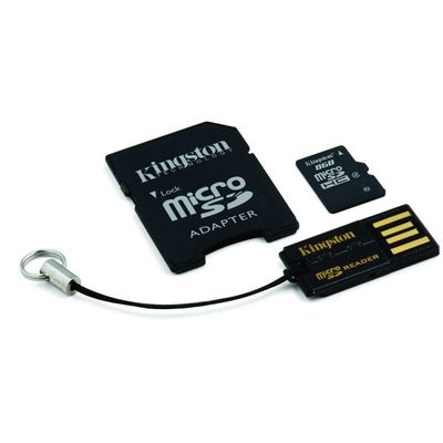 Card de Memorie Kingston Micro SDHC 8GB Clasa 4 + Adaptor SD + Card Reader USB 2.0