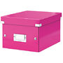 Cutie arhivare 216 x 160 x 282 mm, Leitz Click Store, carton laminat - roz