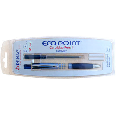 Creion mecanic Penac EcoPoint, cu cartus si doua rezerve radiera, 0.5mm - corp negru