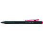 Pix Penac X ball, cu mecanism, rubber grip, 0.7mm, corp negru cu clema colorata - scriere rosie