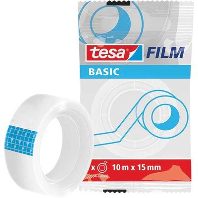 Banda adeziva de birou transparenta Tesa Basic, 10mm x 12m - Pret/rola