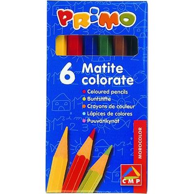 Creioane colorate Morocolor Primo, 9 cm lungime, 6 culori/cutie - Pret/cutie