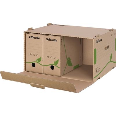 Container de arhivare Esselte Eco, natur, pentru cutii de arhivare, 439x340x259mm, carton,