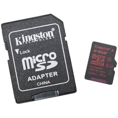 Card de Memorie Kingston Micro SDXC 64GB Clasa 10, UHS-I U3 + Adaptor SD