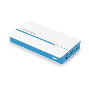 Esperanza Atom 11000mAh, 2x USB, Alb-Albastru