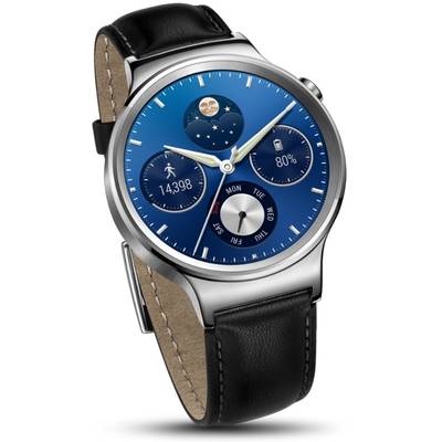 Smartwatch SmartWatch Huawei  Watch W1 Steel Silver, 42 mm, Black Leather Suture