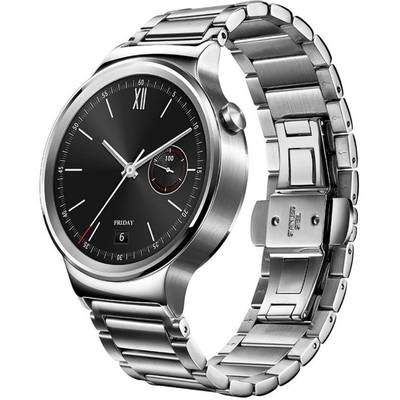 Smartwatch Huawei Watch W1 argintiu, 42 mm, curea otel argintiu