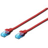 DIGITUS Premium CAT 5e UTP patch cable, Length 0.25m, Color red