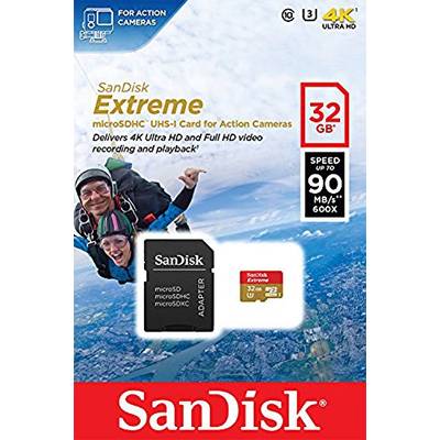 Card de Memorie SanDisk Micro SDHC Extreme Action Cameras 32GB UHS-I U3 Class 10 90 MB/s + Adaptor SD