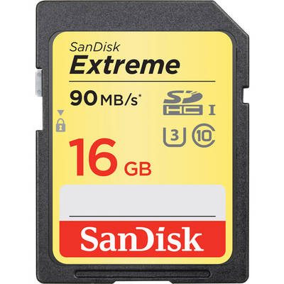 Card de Memorie SanDisk Extreme memory card SDHC 16GB 90MB/s Class 10 UHS-I U3