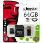 Card de Memorie Kingston Micro SDXC 64GB Clasa 10 UHS-I + Adaptor SD + Card Reader USB