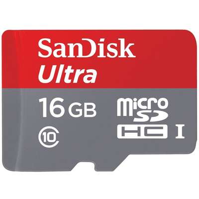 Card de Memorie SanDisk Android Micro SDHC Ultra 16GB UHS-I U10 Class 10 80 MB/s + Adaptor SD