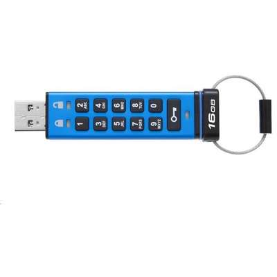 Memorie USB Kingston DataTraveler 2000 Keypad 16GB USB 3.0 albastru