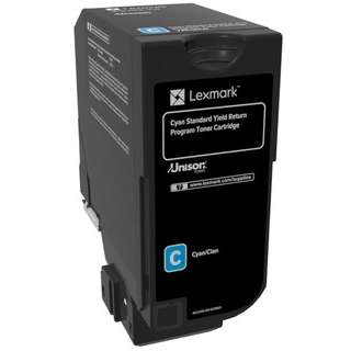 Toner imprimanta Lexmark Cyan Standard Yield Return Programme Cartridge, cod 74C2SC0, compatibil cu CS720, CS725, CX725, capacitate 7 k pag