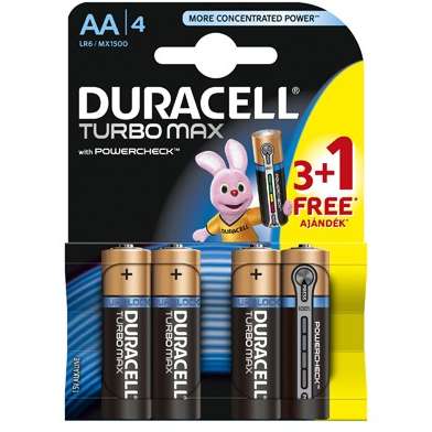 Baterie Duracell Turbo Max AA LR06 3+1 gratis