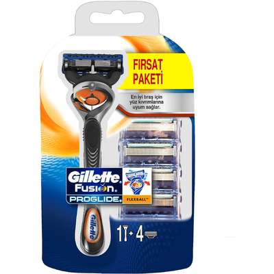 Aparat de ras Gillette Fusion Proglide Flexball manual+Rezerve aparat de ras Gillette Proglide 4 buc