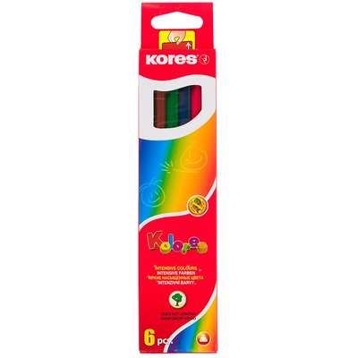 Creioane Colorate 6 Culori Triunghiulare Kores