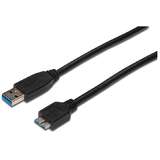 USB 3.0 Male tip A - microUSB 3.0 Male tip B, 0.5m, negru