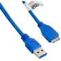 4World USB 3.0 Male - microUSB 3.0 Male, 1.8m, albastru