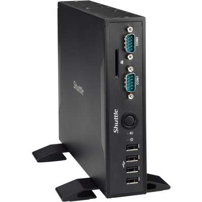 Sistem Mini Mini Sistem PC Shuttle Barebone DS57U, Procesor Intel Celeron 3205U 1.5GHz Broadwell, 2x DDR3 16GB max, mSATA, HDD 2.5 inch, GMA HD, Wi-Fi, HDMI, no OS, Black
