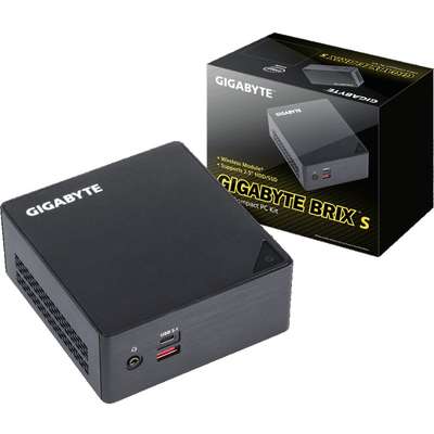 Sistem Mini GIGABYTE BRIX, Skylake i3 6100U 2.3GHz, 2x DDR4 32GB max, M.2 2280 SSD, HDD 2.5 inch, Wi-Fi, Bluetooth, HDMI, Mini DisplayPort, USB 3.1
